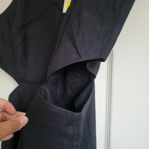 NWT Boden Black‎ Cut Out Linen Midi Dress Size 8 - Picture 5 of 13